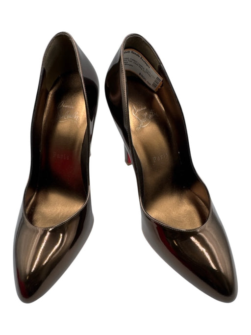 Christian Louboutin Shoe Size 39 Gold Patent Leather Stiletto Shine Pumps Gold / 39
