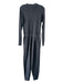 M Lounge Size XXS Gray Polyester Blend Long Sleeve Tapered Surplice Jumpsuit Gray / XXS