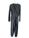 M Lounge Size XXS Gray Polyester Blend Long Sleeve Tapered Surplice Jumpsuit Gray / XXS