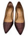 Calvin Klein Shoe Size 8.5 Burgundy Leather Upper Pointed Toe Textured Pumps Burgundy / 8.5