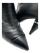 Chanel Shoe Size 39 Black Leather Faux Pearls Pointed Toe Side Zip Boots Black / 39