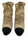 Chanel Shoe Size 38.5 Beige & Black textile upper Mesh Cap Toe Back Zip Booties Beige & Black / 38.5