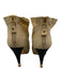 Chanel Shoe Size 38.5 Beige & Black textile upper Mesh Cap Toe Back Zip Booties Beige & Black / 38.5