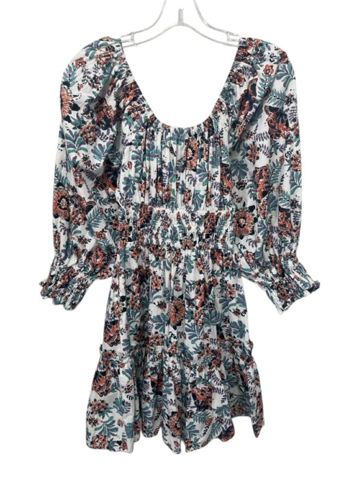 Cleobella Size S White & Multi Cotton Abstract Floral Button Front Dress White & Multi / S