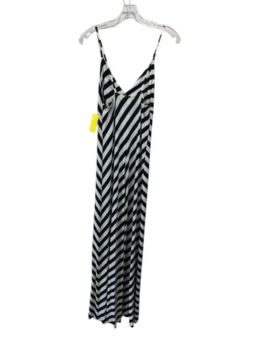 Norma Kamali Size S Black & White Polyester & Viscose Spaghetti Strap Jumpsuit Black & White / S