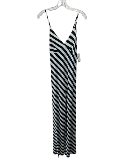 Norma Kamali Size S Black & White Polyester & Viscose Spaghetti Strap Jumpsuit Black & White / S