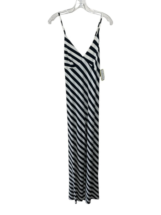 Norma Kamali Size S Black & White Polyester & Viscose Spaghetti Strap Jumpsuit Black & White / S