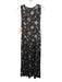 Ulla Johnson Size L Black, Blue, Purple Rayon Sleeveless Floral Print Midi Dress Black, Blue, Purple / L