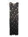 Ulla Johnson Size L Black, Blue, Purple Rayon Sleeveless Floral Print Midi Dress Black, Blue, Purple / L