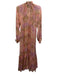 Beulah Size S Pink, Purple, Green Cotton & Polyester Long puff sleeve Maxi Dress Pink, Purple, Green / S
