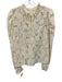 Wayf Size S Cream White Long Sleeve Floral Cutout Ruffle Mock Neck Top Cream White / S