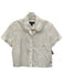 J Crew Size 2 White Cotton Short Sleeve Collar Detail Buttons Top White / 2