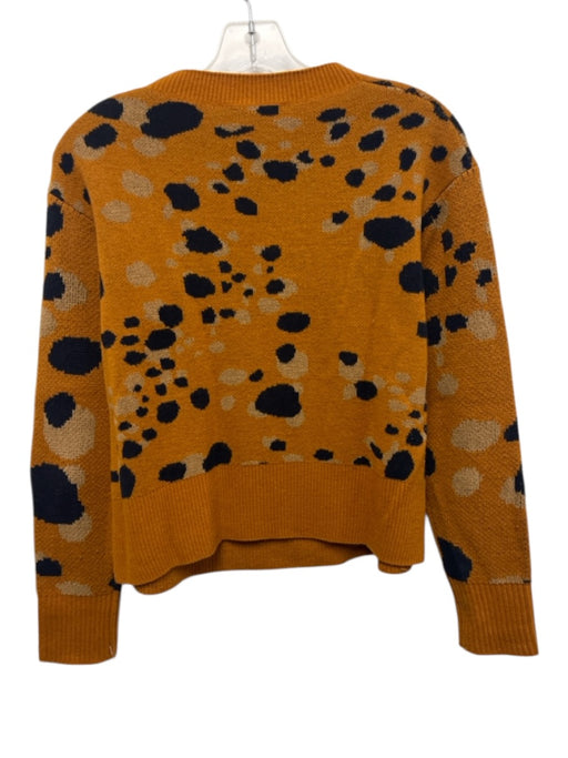 Sea New York Size XS Orange, Blue, Brown Wool Blend Ribbed edges Sweater Orange, Blue, Brown / XS