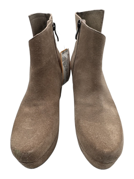 Antelope Shoe Size 37 Gray Suede Inner Side Zip Round Toe Platform Booties Gray / 37