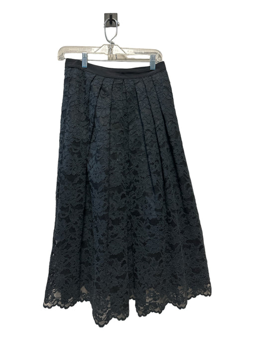 Tibi Size 4 Navy & Black Lace High Waist A Line Maxi Skirt Navy & Black / 4