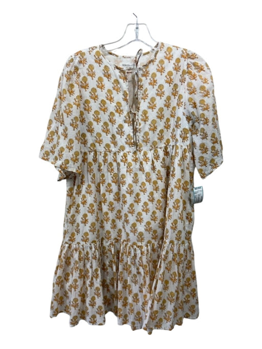 India Collection Emerson Fry Size XS/S White & yellow Cotton floral print Dress White & yellow / XS/S