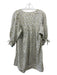 Mirth Size XS Cream & Multi Cotton All Over Print Puff Sleeves Tie Detail Dress Cream & Multi / XS