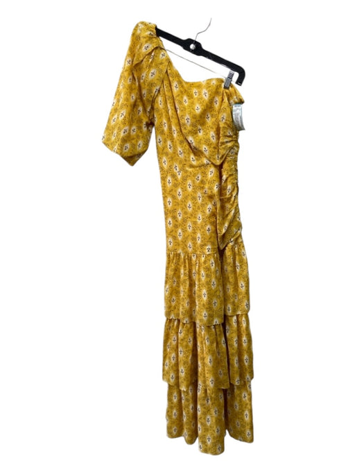 Veronica Beard Size 4 Yellow & White Cotton & Silk floral print Ruched Dress Yellow & White / 4