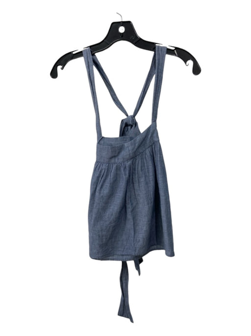 A Piece Apart Size 4 Chambray Cotton Sleeveless Tie Straps Top Chambray / 4