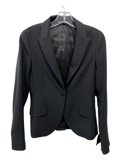 Theory Size 6 Black Wool 1 Button Blazer Jacket Black / 6