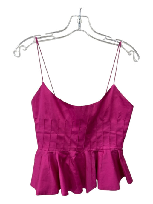 Hunter Bell Size 2 Magenta Pink Cotton Sleeveless Spaghetti Strap Pintucks Top Magenta Pink / 2