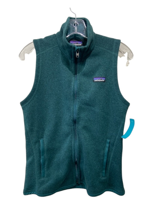 Patagonia Size S Teal Polyester Pockets Zip Front Vest Teal / S