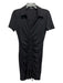 Alice + Olivia Size S Black Polyester Blend Collar Short Sleeve Dress Black / S