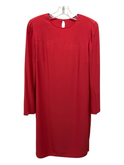 Akris Punto Size 6 Red Viscose & Acetate Back Zip Key Hole Shoulder Pads Dress Red / 6