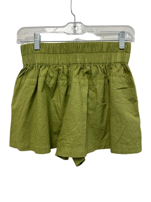 Pilcro Size XS Split Pea Green Cotton Wide Waist Band Paneled Wide Flare Shorts