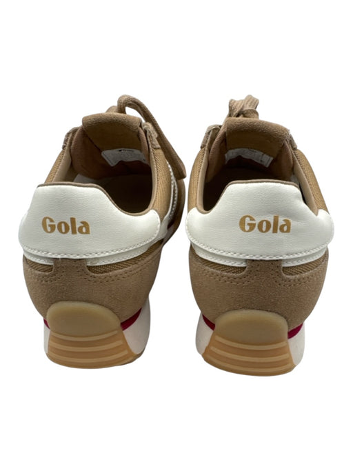 Gola Shoe Size 9 Beige, White & Red Textile & Leather Upper T Toe Sneakers Beige, White & Red / 9
