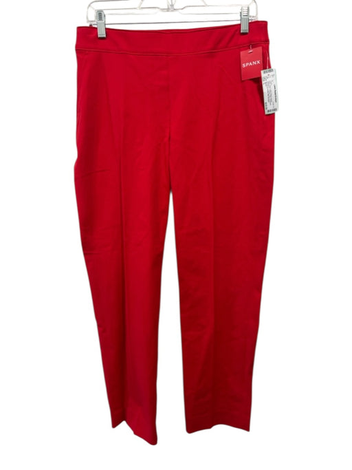 Spanx Size L Red Cotton Blend Elastic Waistband Trouser Slim Pants Red / L