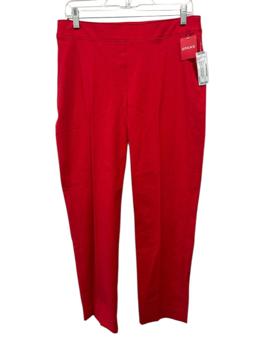 Spanx Size L Red Cotton Blend Elastic Waistband Trouser Slim Pants Red / L