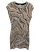 Missoni Size M / 44 Brown, Black & Beige Cotton Blend Metallic Thread Knit Dress Brown, Black & Beige / M / 44
