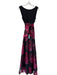 Eliza J Size 8 Black & Red Polyester Blend Floral Sleeveless Organza Gown Black & Red / 8