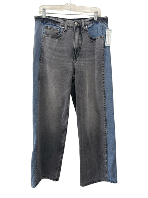 Good American Size 6/28 Medium & Dark Wash Cotton Blend Denim Color Block Jeans Medium & Dark Wash / 6/28