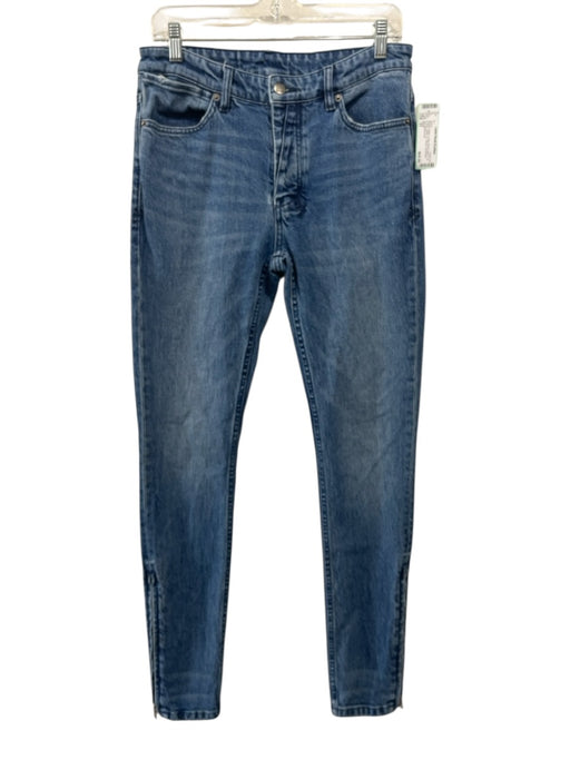 Ksubi Size 31 Medium Wash Cotton Blend Denim Zip Ankles Button Fly Skinny Jeans Medium Wash / 31