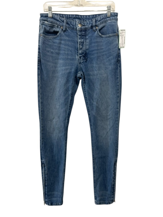 Ksubi Size 31 Medium Wash Cotton Blend Denim Zip Ankles Button Fly Skinny Jeans Medium Wash / 31