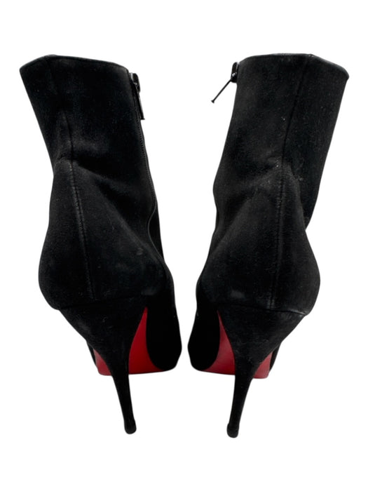 Christian Louboutin Shoe Size 42 Black Leather Stiletto Side Zip Suede Booties Black / 42