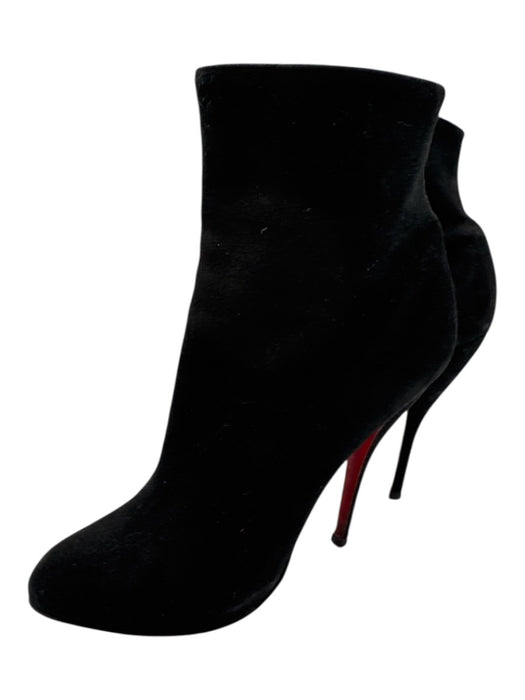 Christian Louboutin Shoe Size 42 Black Leather Stiletto Side Zip Suede Booties Black / 42