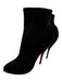 Christian Louboutin Shoe Size 42 Black Leather Stiletto Side Zip Suede Booties Black / 42