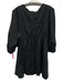 Pomander Place Size Medium Black Cotton Long puff sleeve Lace Trim Dress Black / Medium