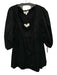 Pomander Place Size Medium Black Cotton Long puff sleeve Lace Trim Dress Black / Medium