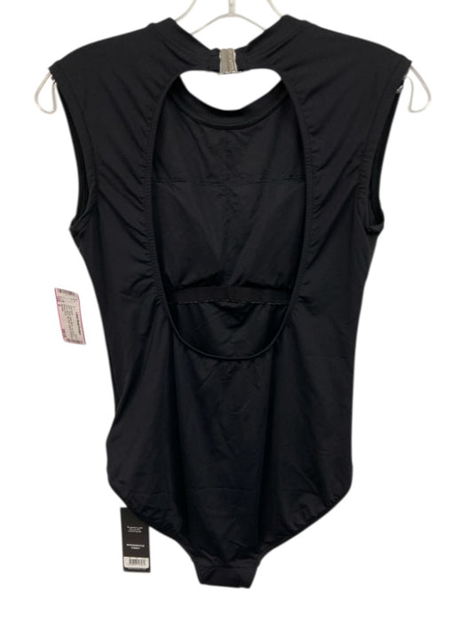 Seafolly Size 8 Black Nylon Blend Cap Sleeve Open Back High Rise cupped swimwear Black / 8