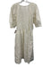 Everlane Size Small Cream White Flax Short Puff Sleeve V Neck Gathered Dress Cream White / Small
