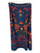 Farm Rio Size Medium Blue, Orange, Green Viscose High Rise Floral Side Zip Skirt Blue, Orange, Green / Medium