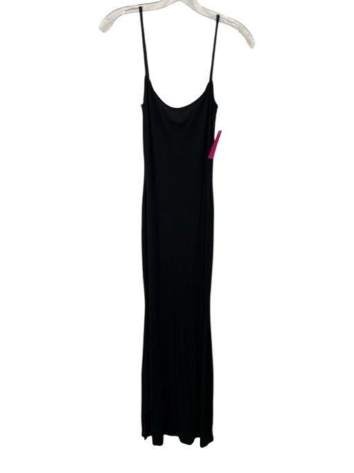 SKIMS Size Large Black Modal Blend Spaghetti Strap Ribbed Adjustable Strap Dress Black / Large