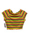 L Space Size Medium Orange, Pink, Green Polyester Blend Short Sleeve Striped Top Orange, Pink, Green / Medium