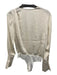 Favorite Daughter Size Medium Cream White Polyester Long Sleeve Satin Bodysuit Cream White / Medium