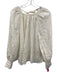 & Other Stories Size Medium Cream White Linen Long Sleeve Floral Eyelet Top Cream White / Medium