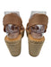 Soludos Shoe Size 10 Beige Leather Upper open toe Ankle Strap Wedge Espadrille Beige / 10